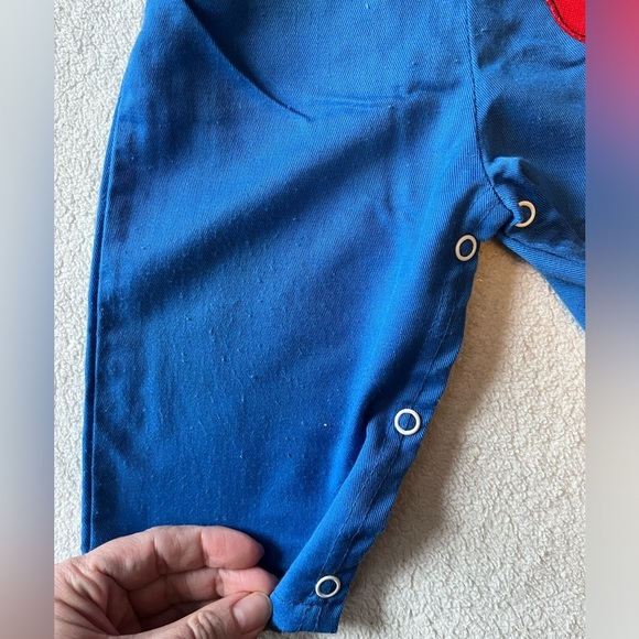Vintage overalls, baby toddler. Blue with appliqué cars on front. 12 months - Picture 4 of 9